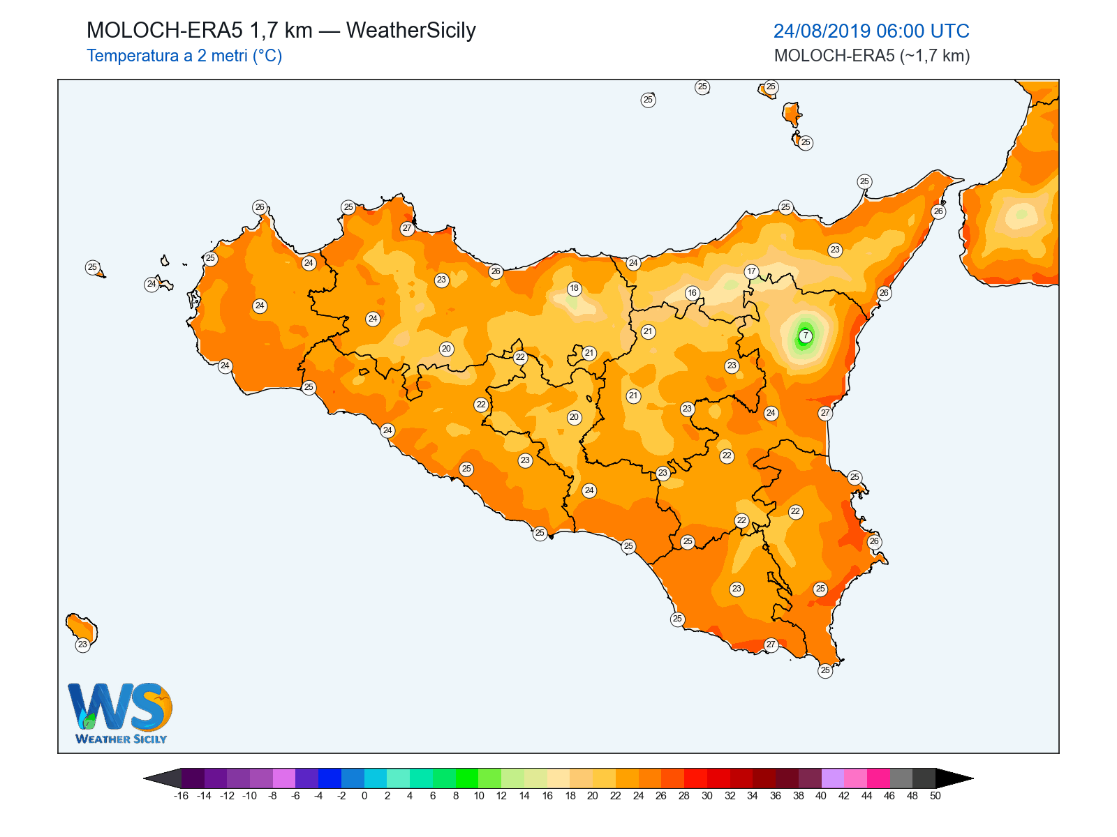 Temperatura a 2 metri · 2019082406
