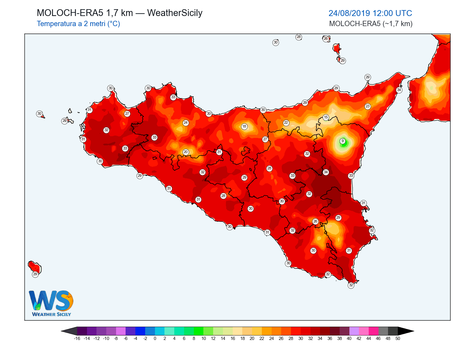 Temperatura a 2 metri · 2019082412