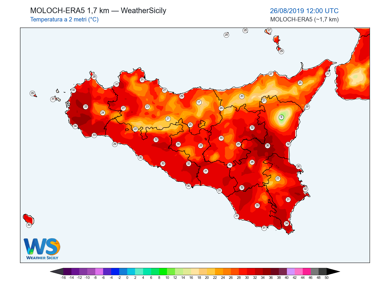 Temperatura a 2 metri · 2019082612