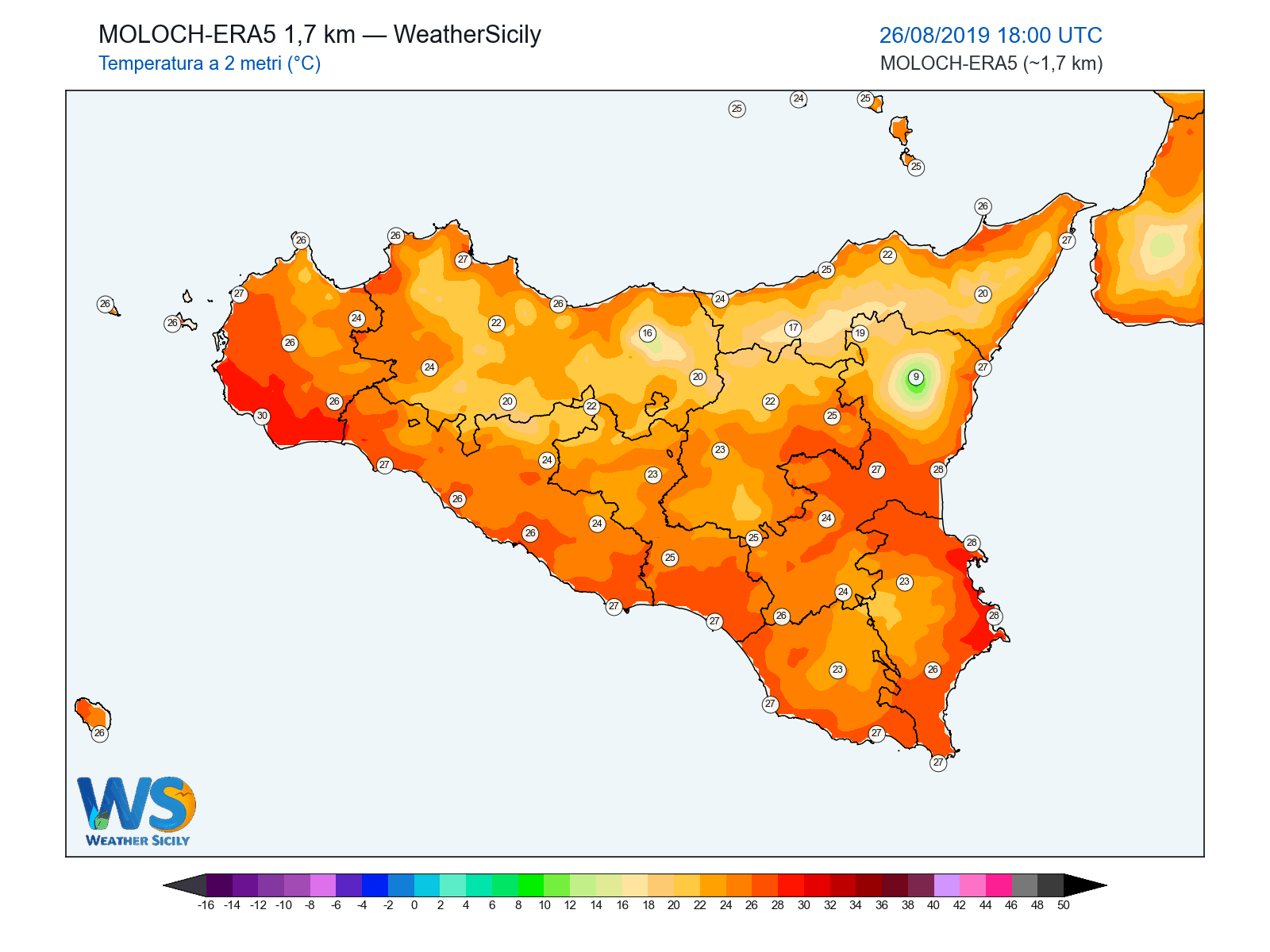 Temperatura a 2 metri · 2019082618