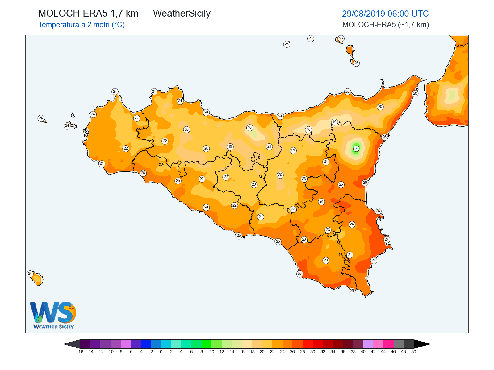 Temperatura a 2 metri · 2019082906