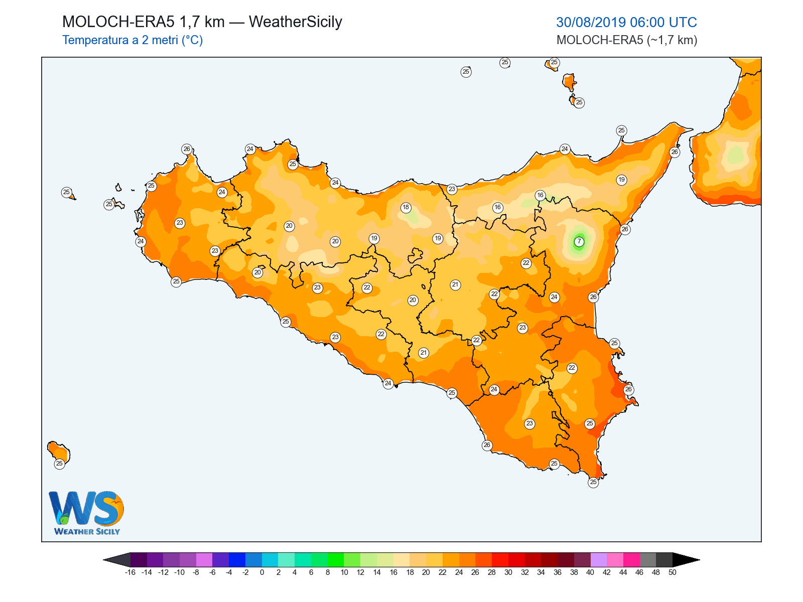Temperatura a 2 metri · 2019083006