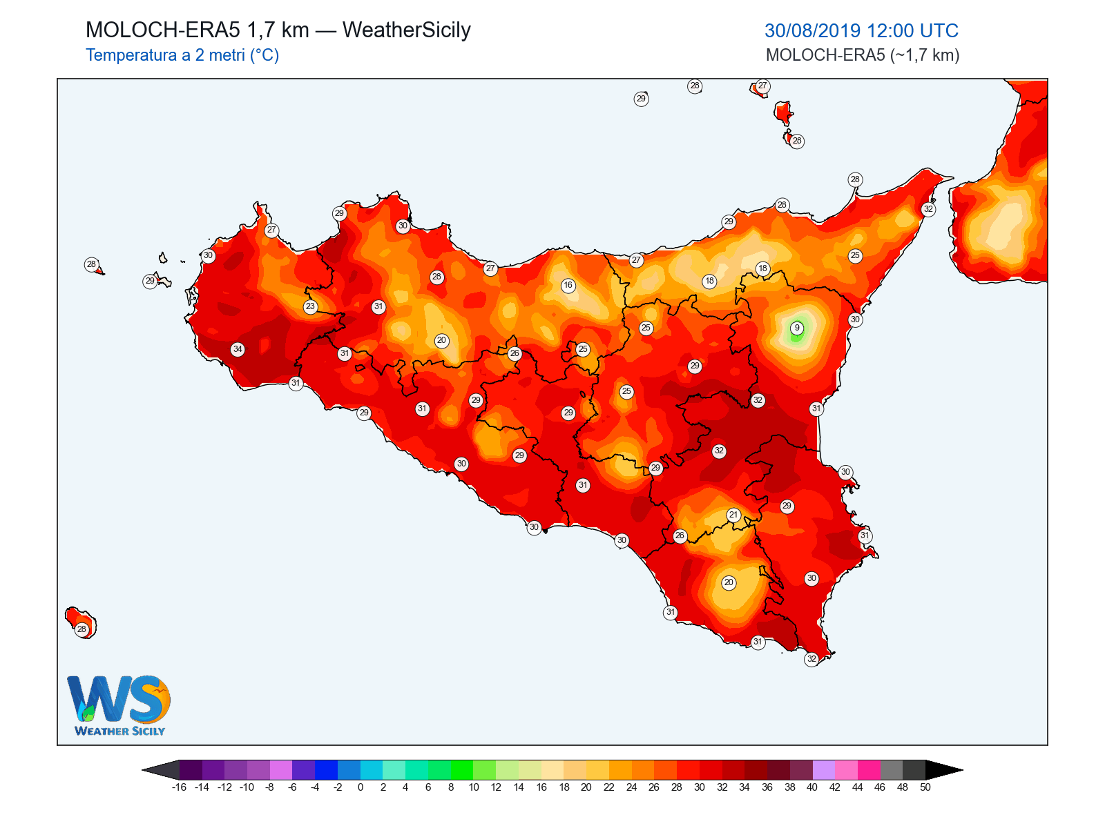 Temperatura a 2 metri · 2019083012