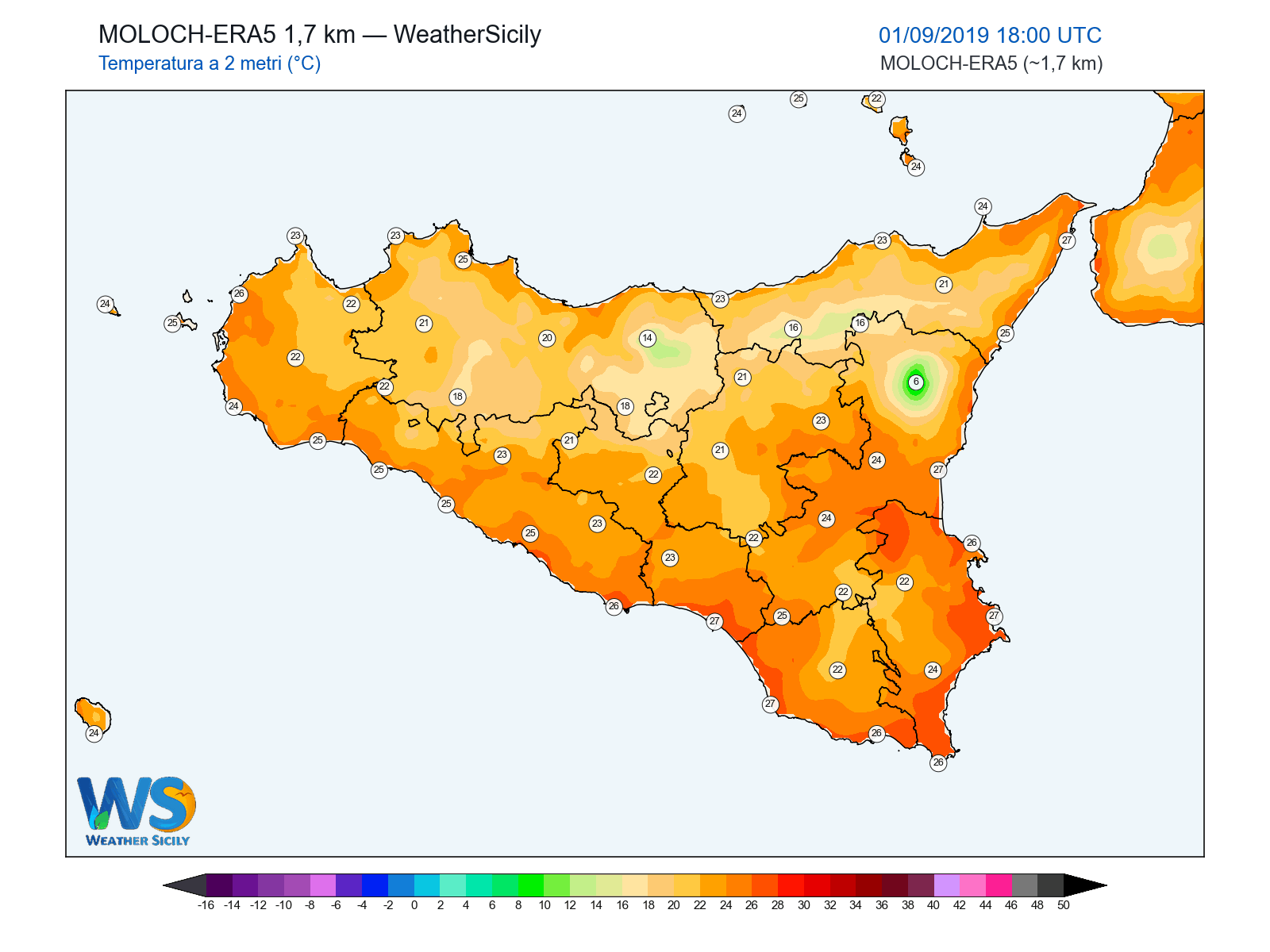 Temperatura a 2 metri · 2019090118
