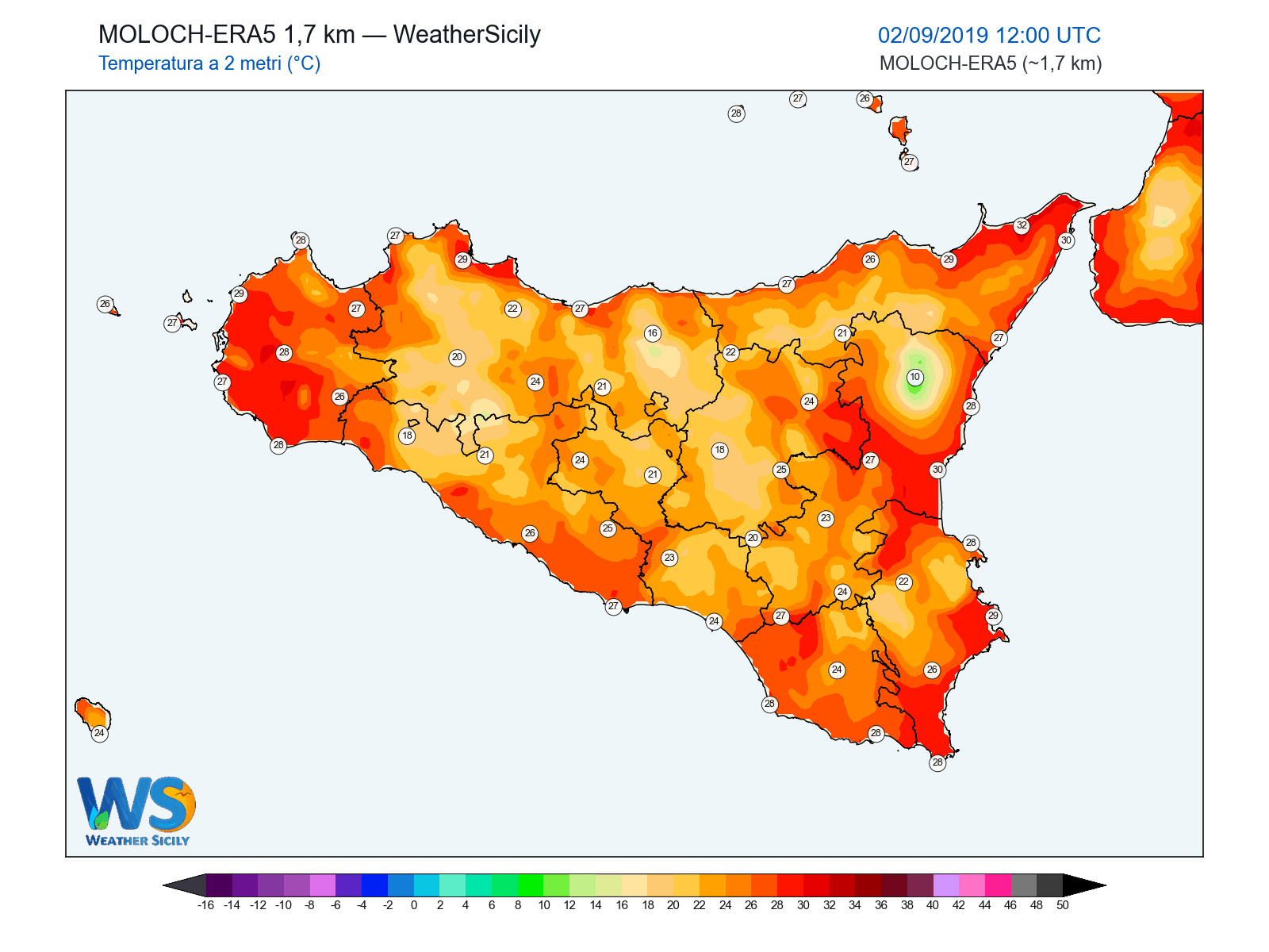Temperatura a 2 metri · 2019090212