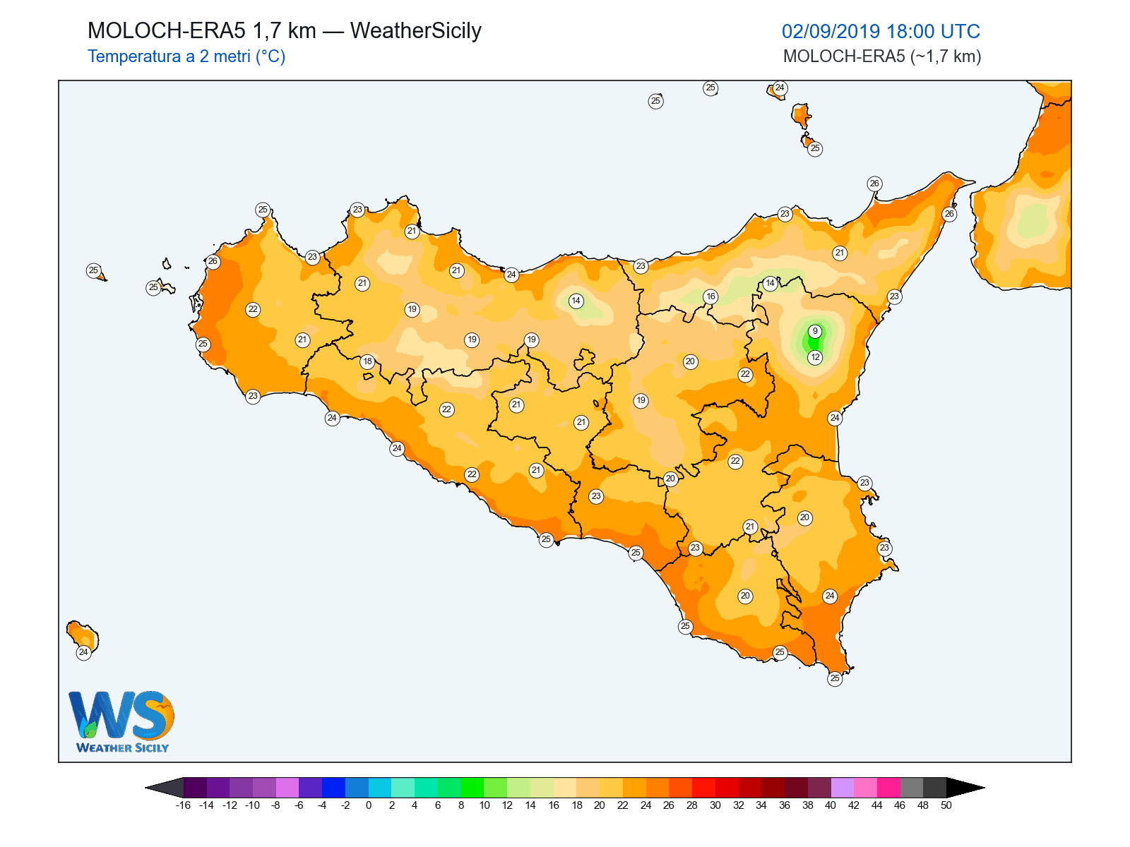 Temperatura a 2 metri · 2019090218