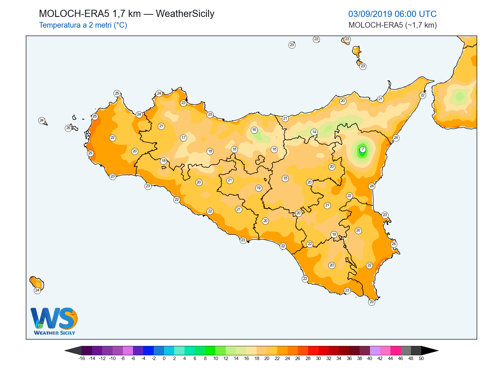 Temperatura a 2 metri · 2019090306