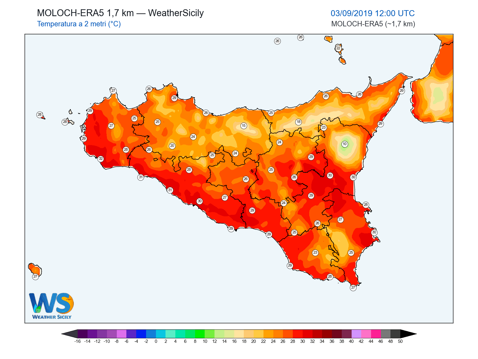 Temperatura a 2 metri · 2019090312