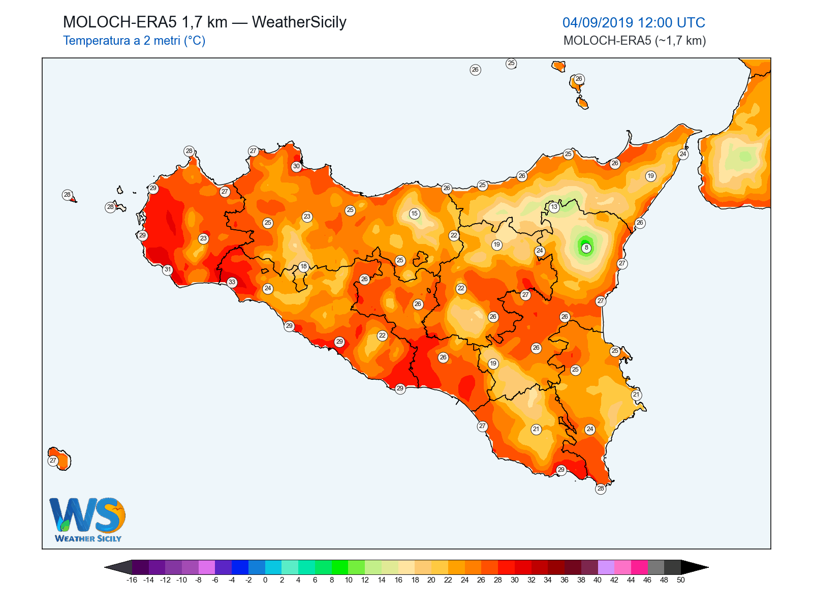Temperatura a 2 metri · 2019090412
