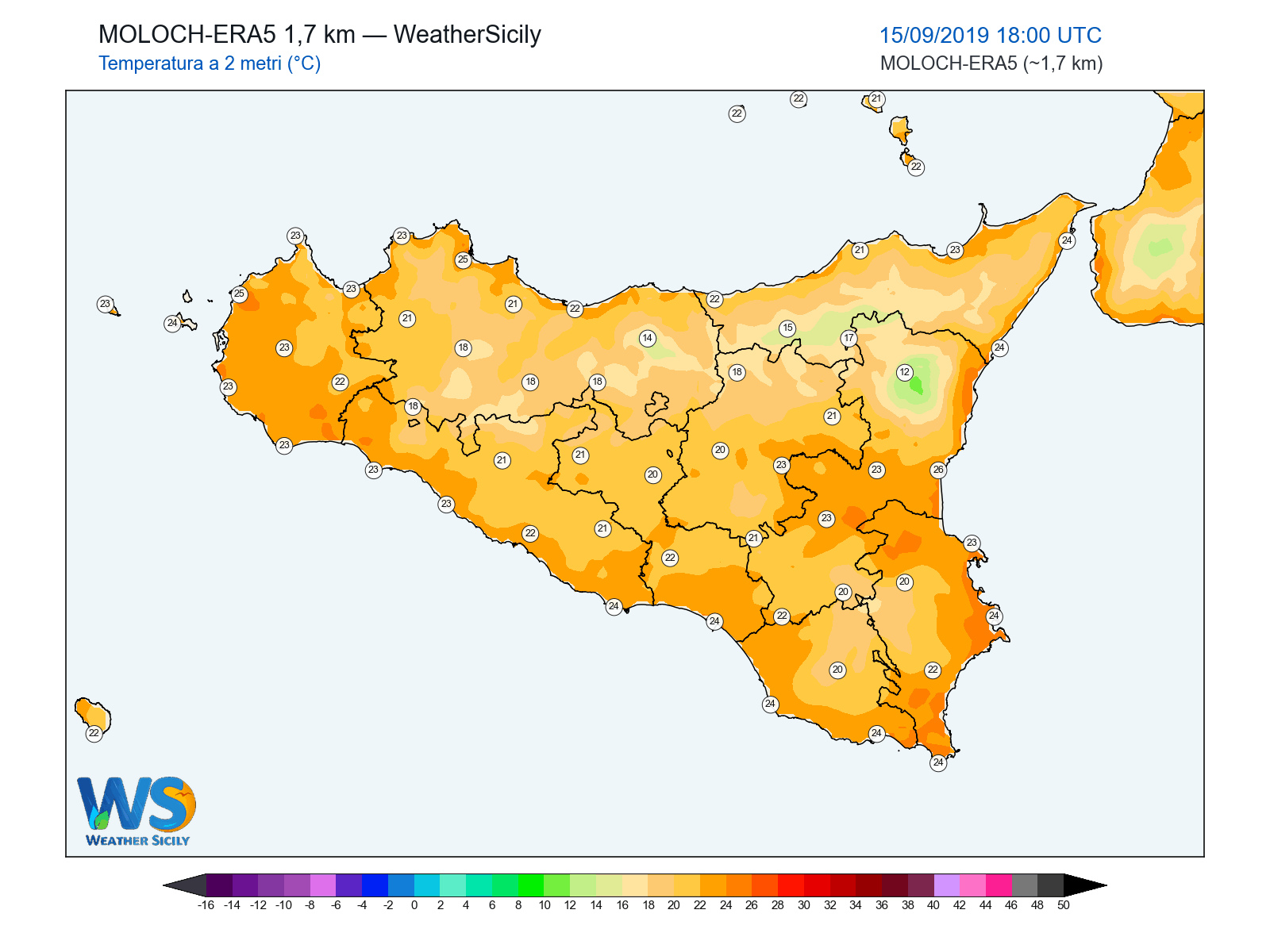Temperatura a 2 metri · 2019091518