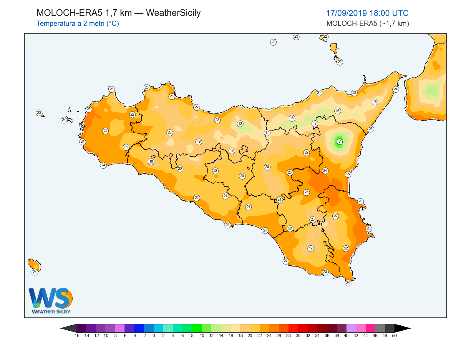 Temperatura a 2 metri · 2019091718
