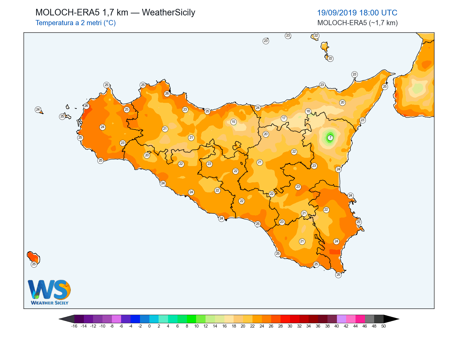 Temperatura a 2 metri · 2019091918