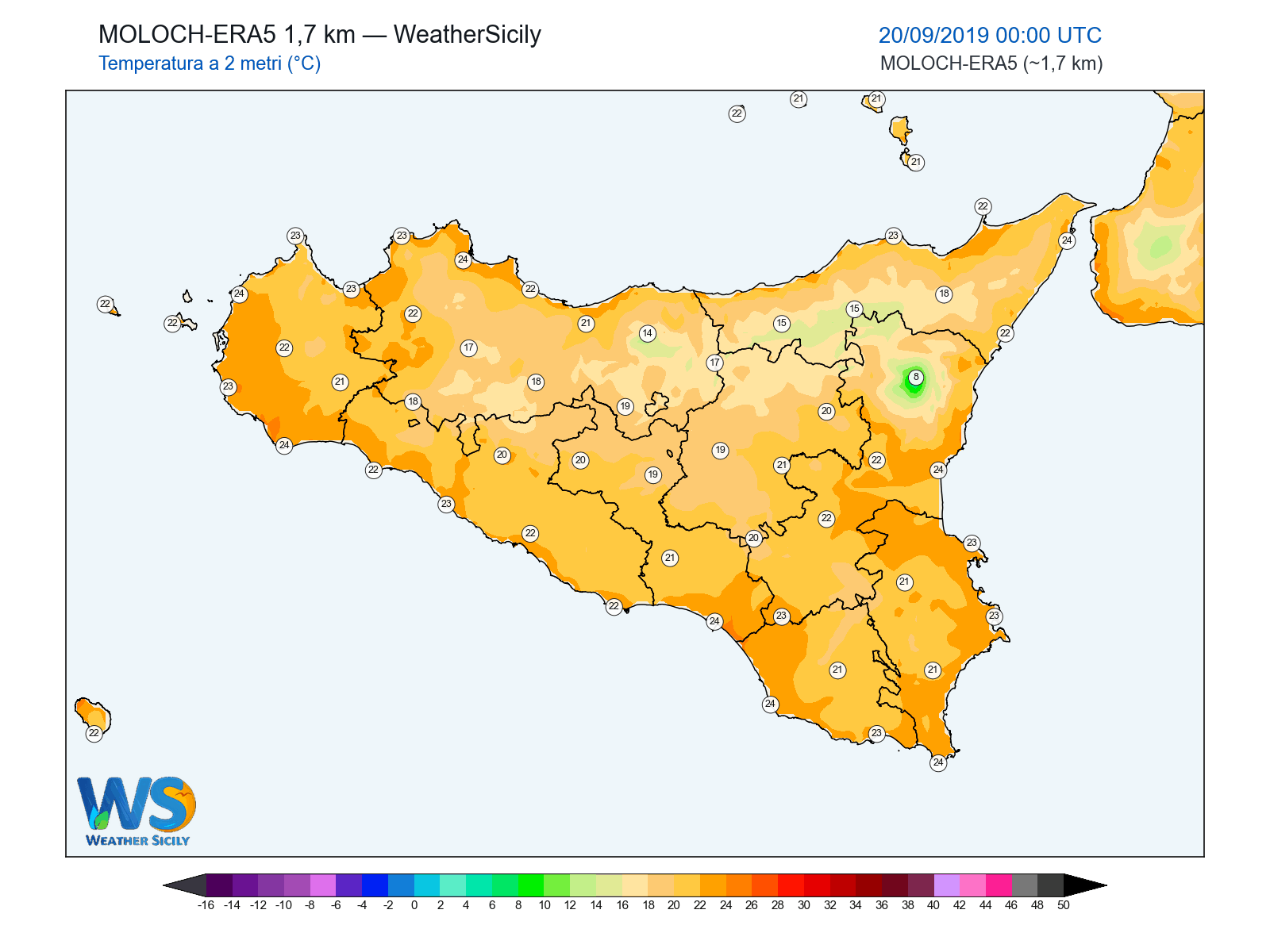 Temperatura a 2 metri · 2019092000