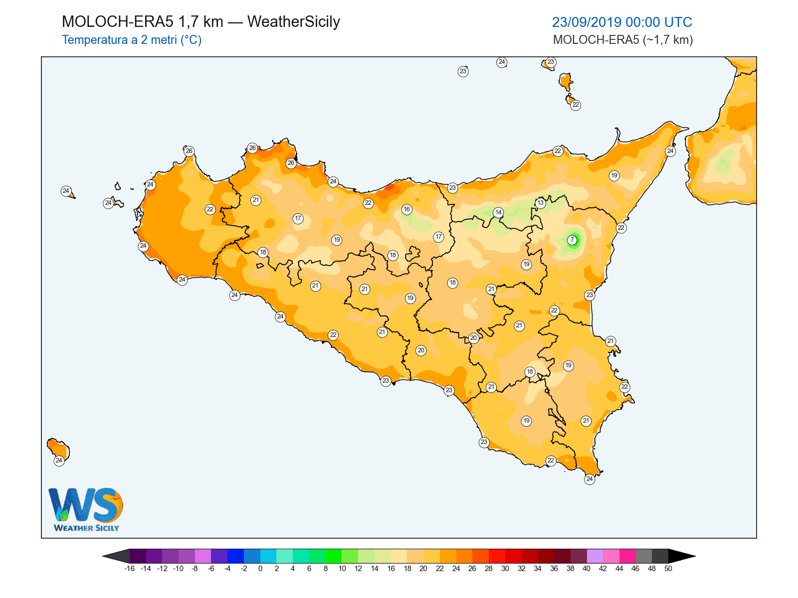 Temperatura a 2 metri · 2019092300