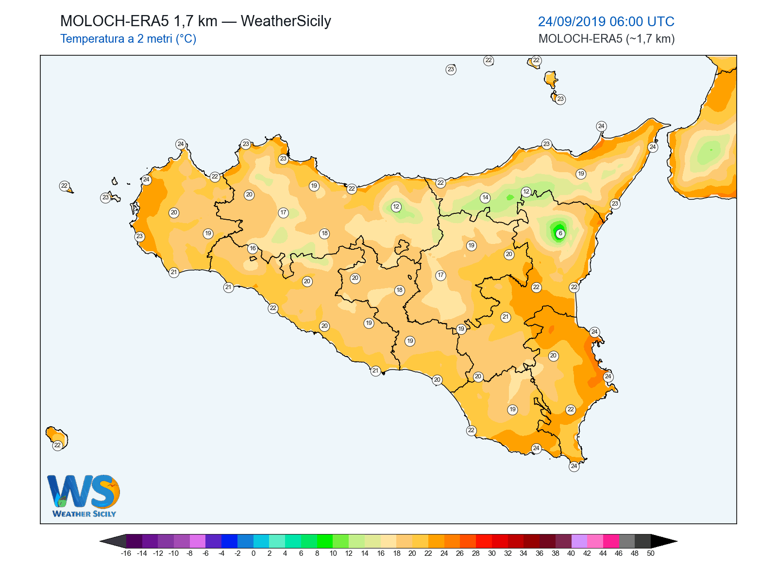 Temperatura a 2 metri · 2019092406