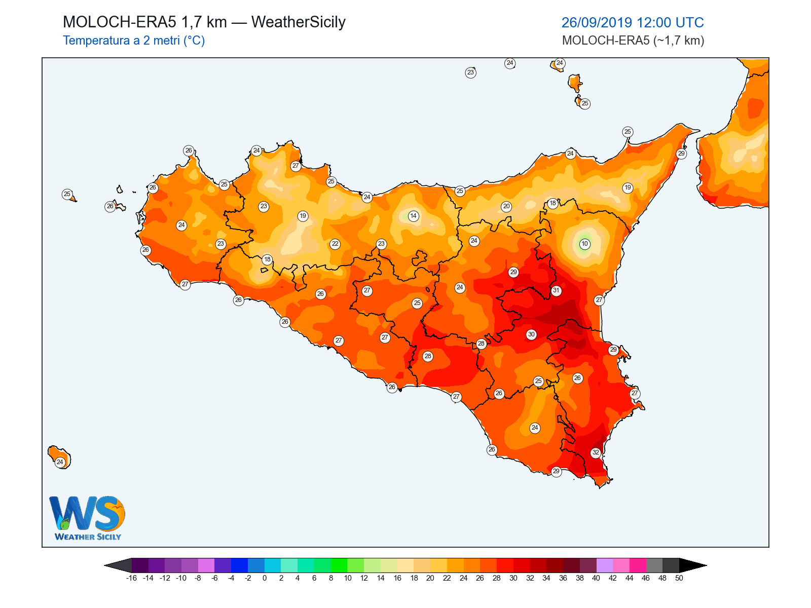 Temperatura a 2 metri · 2019092612