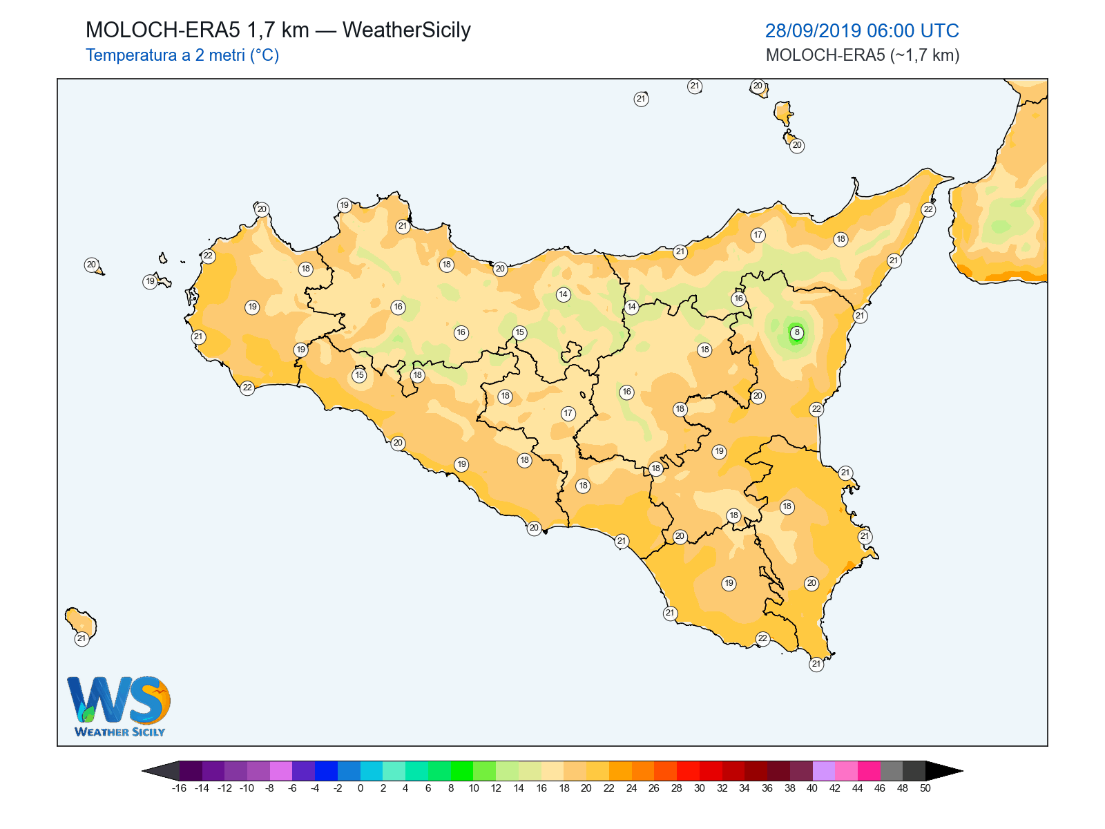 Temperatura a 2 metri · 2019092806