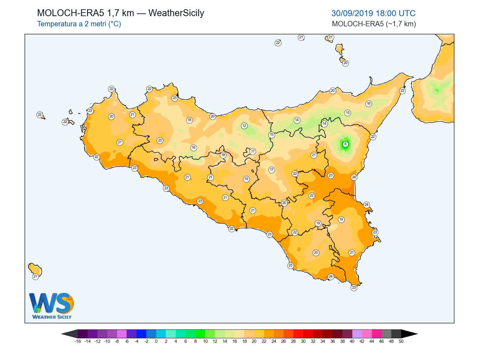 Temperatura a 2 metri · 2019093018