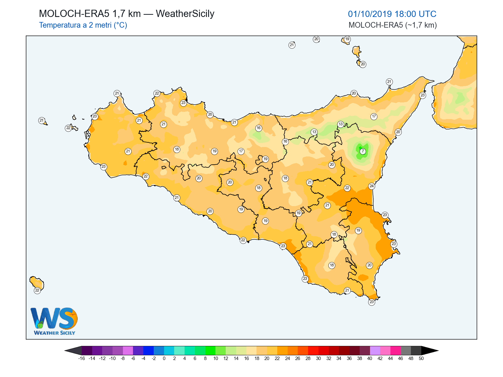 Temperatura a 2 metri · 2019100118