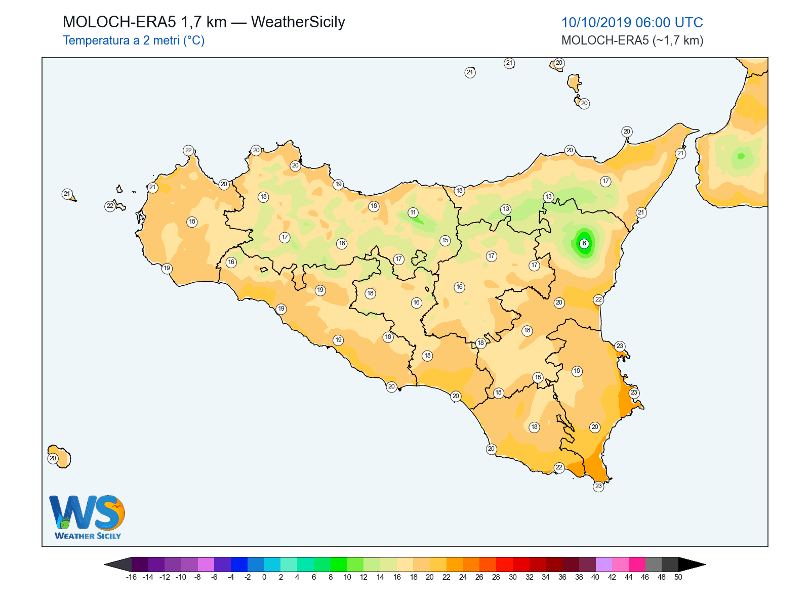 Temperatura a 2 metri · 2019101006