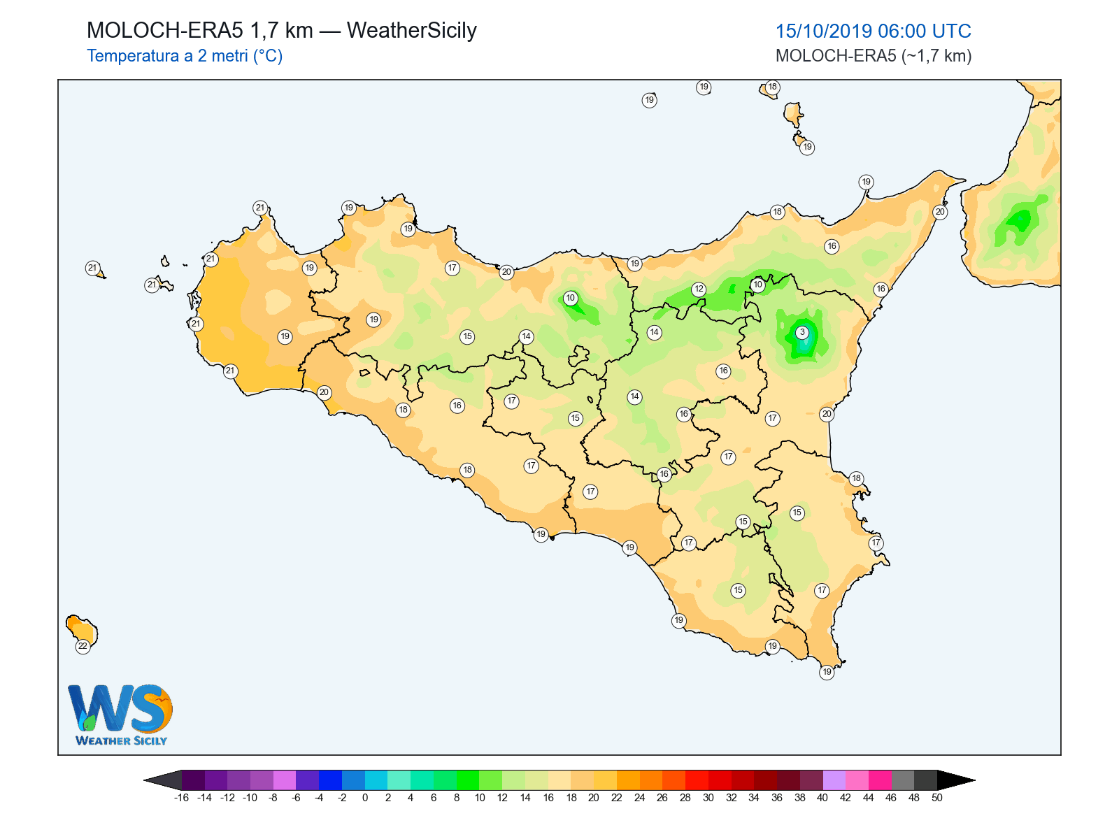 Temperatura a 2 metri · 2019101506
