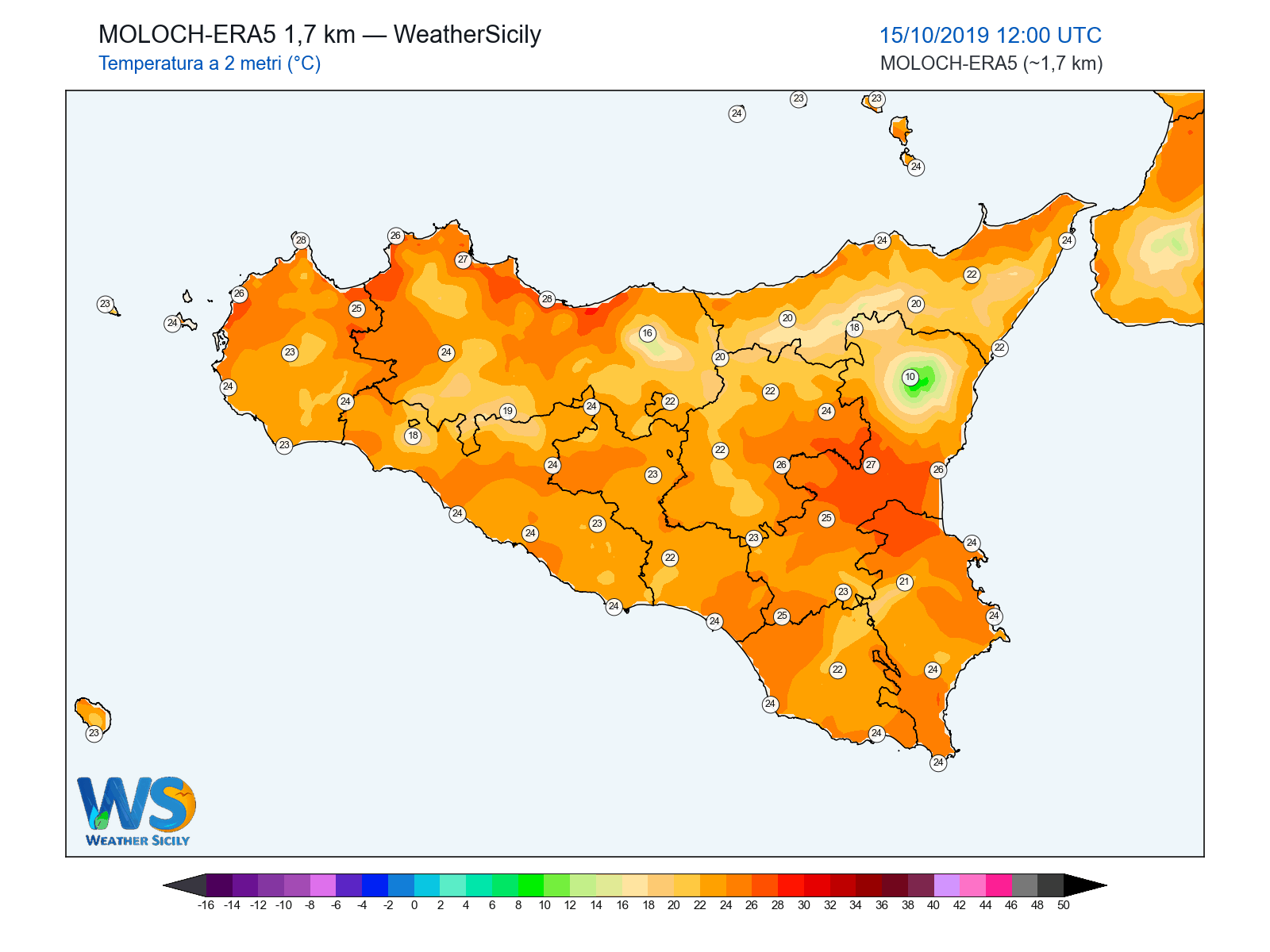 Temperatura a 2 metri · 2019101512