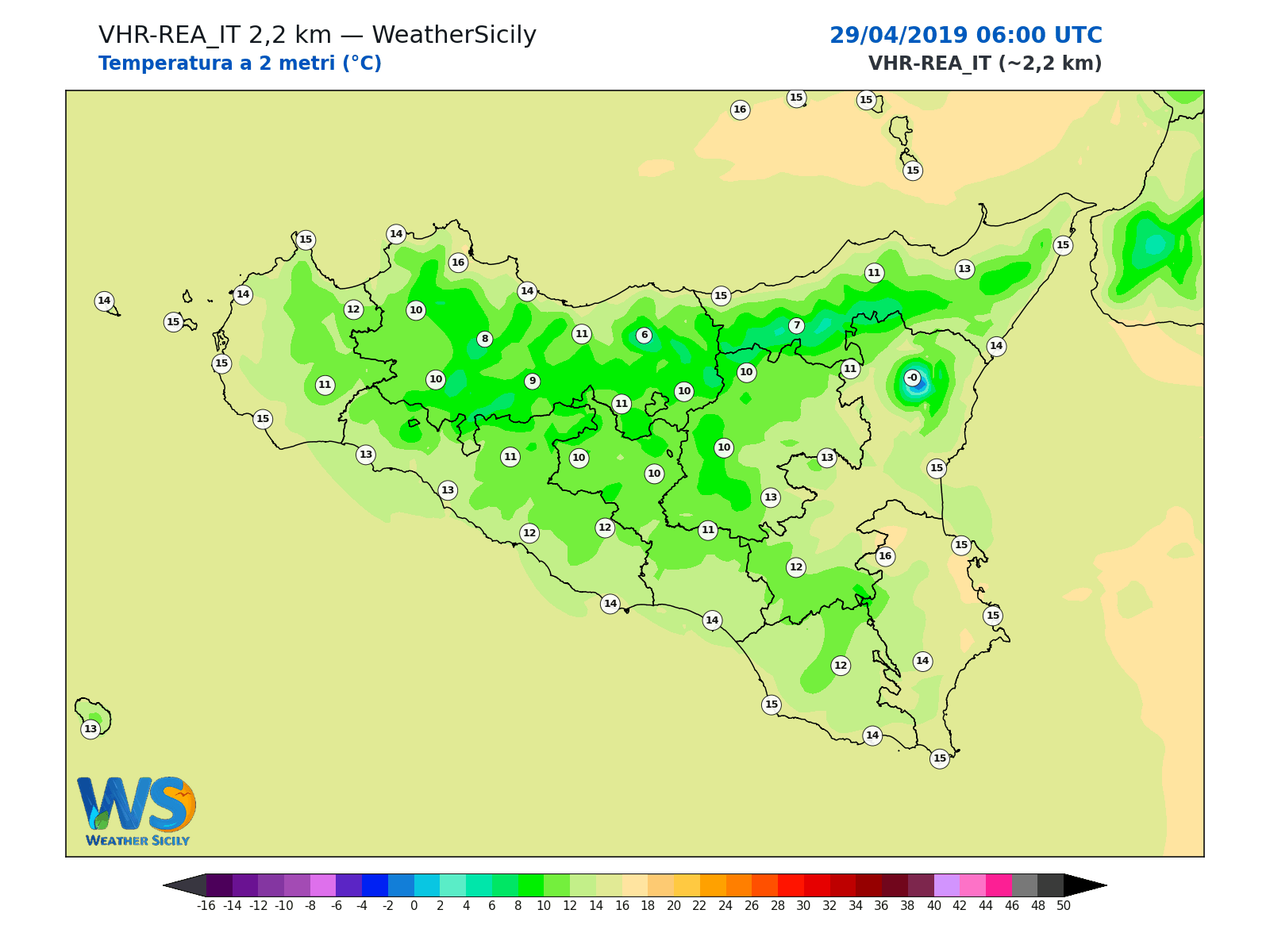 Temperatura a 2 metri · 2019042906