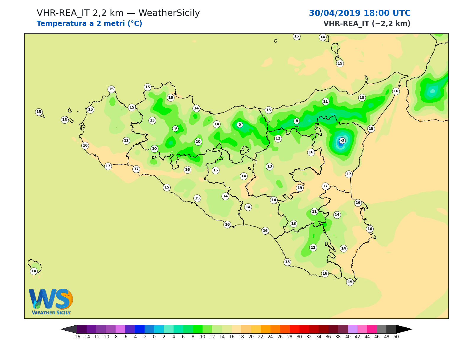 Temperatura a 2 metri · 2019043018