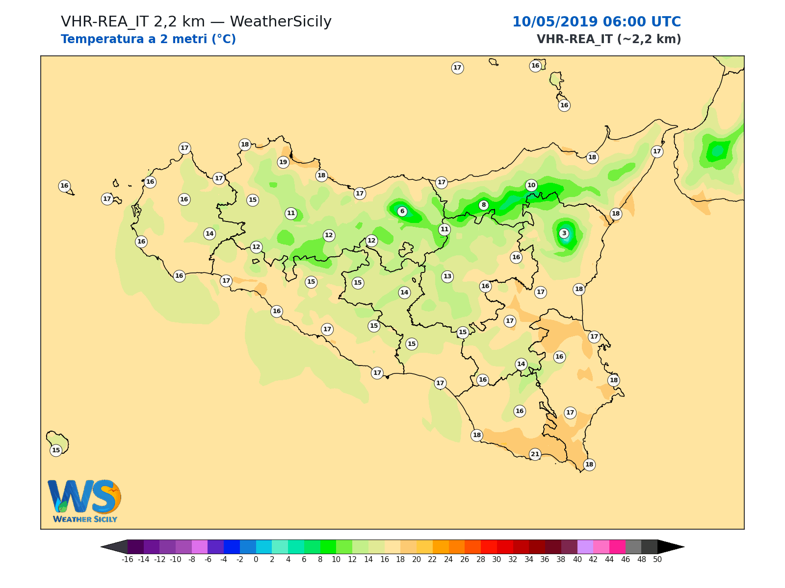 Temperatura a 2 metri · 2019051006