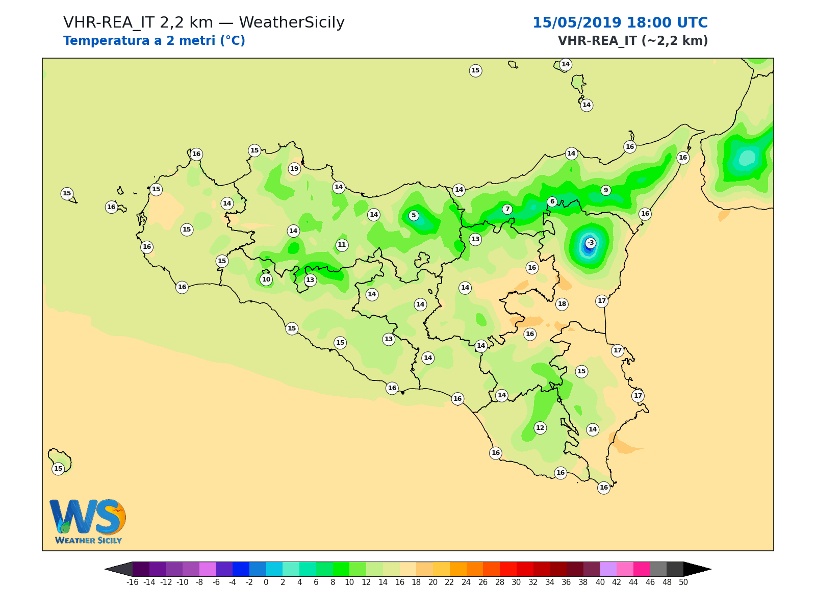 Temperatura a 2 metri · 2019051518
