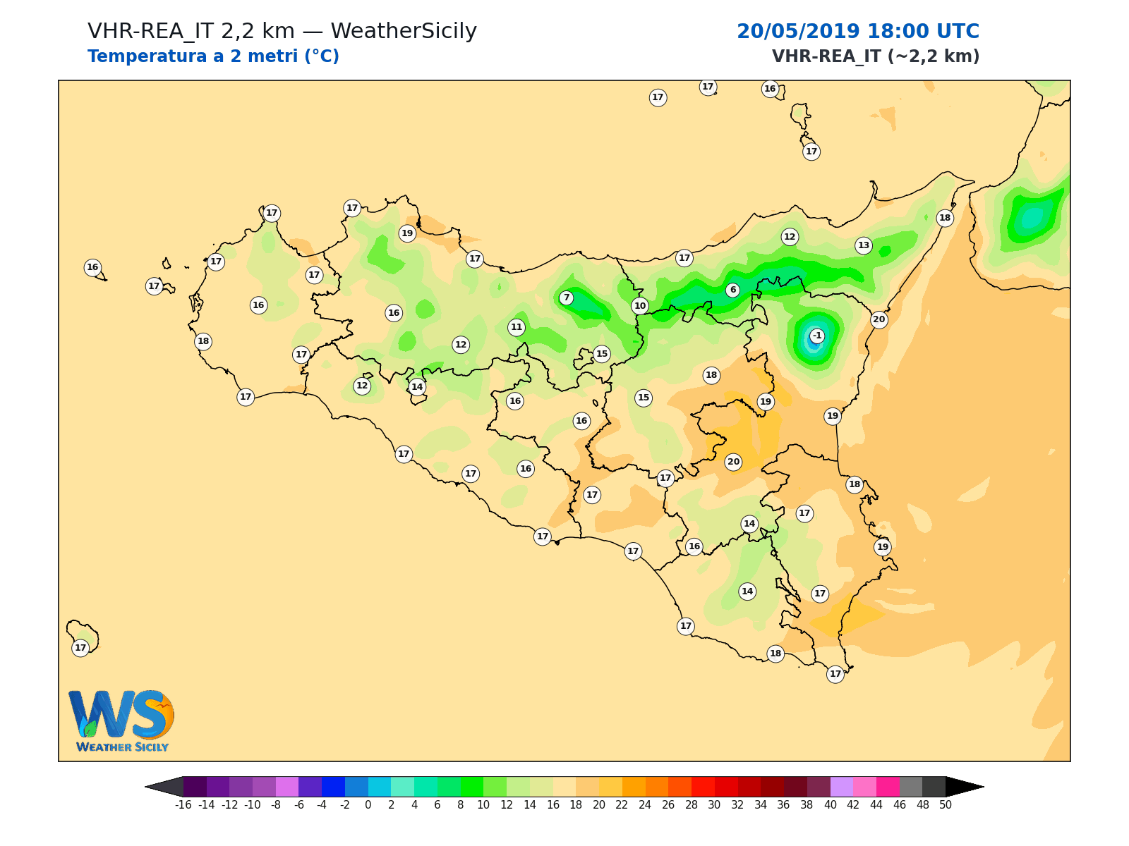 Temperatura a 2 metri · 2019052018