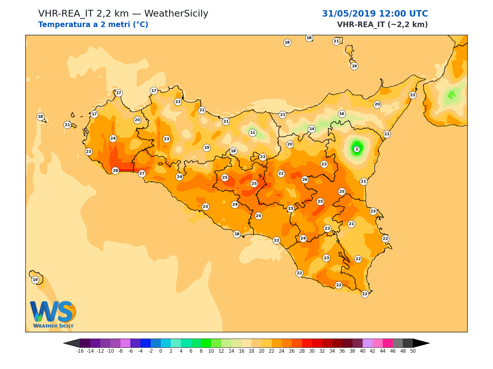 Temperatura a 2 metri · 2019053112