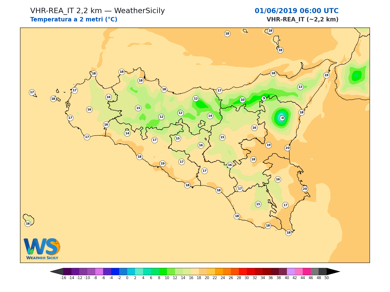 Temperatura a 2 metri · 2019060106