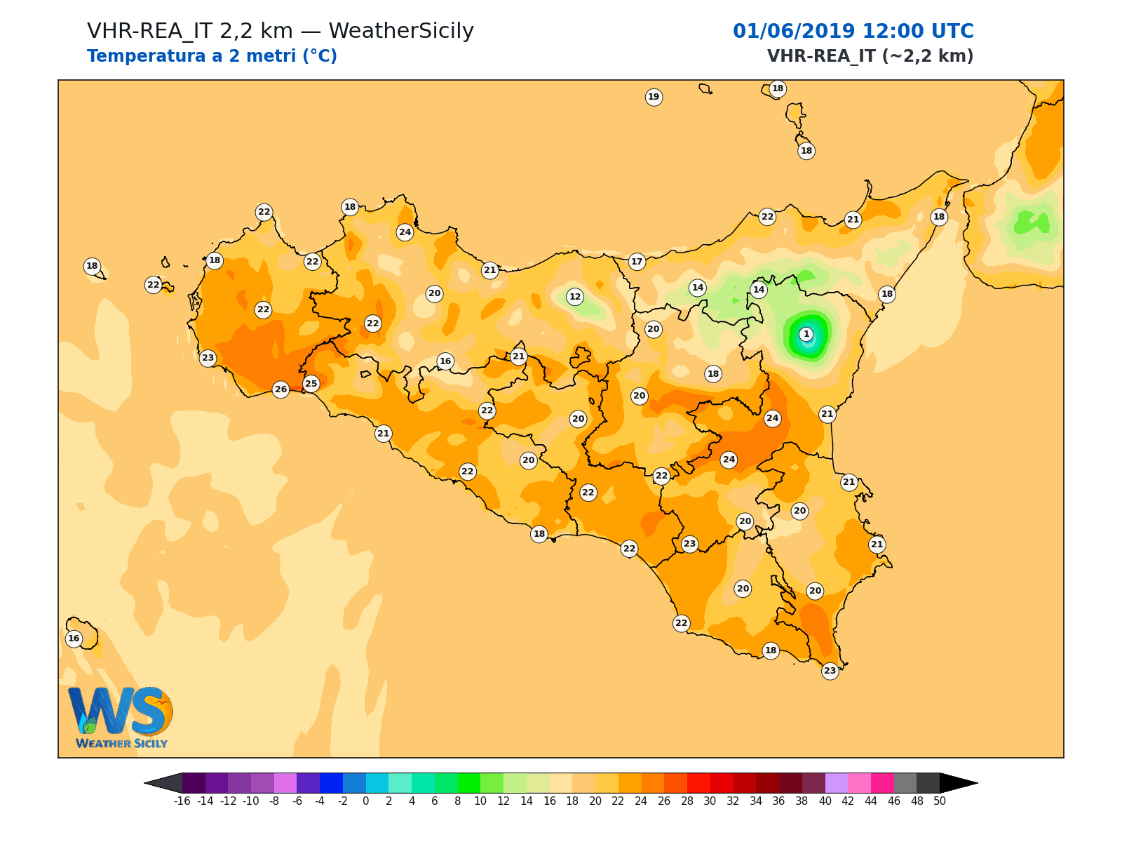 Temperatura a 2 metri · 2019060112
