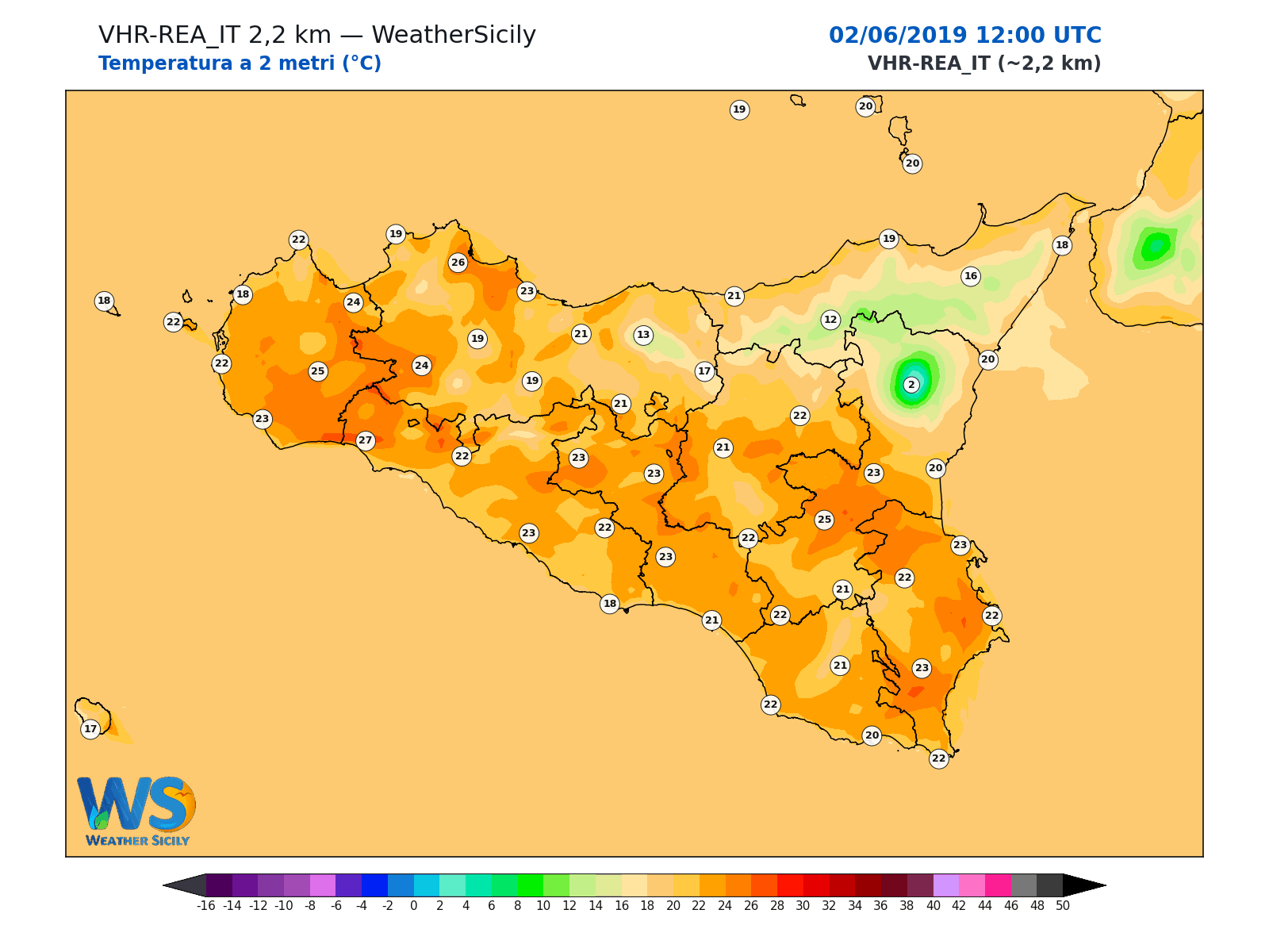 Temperatura a 2 metri · 2019060212