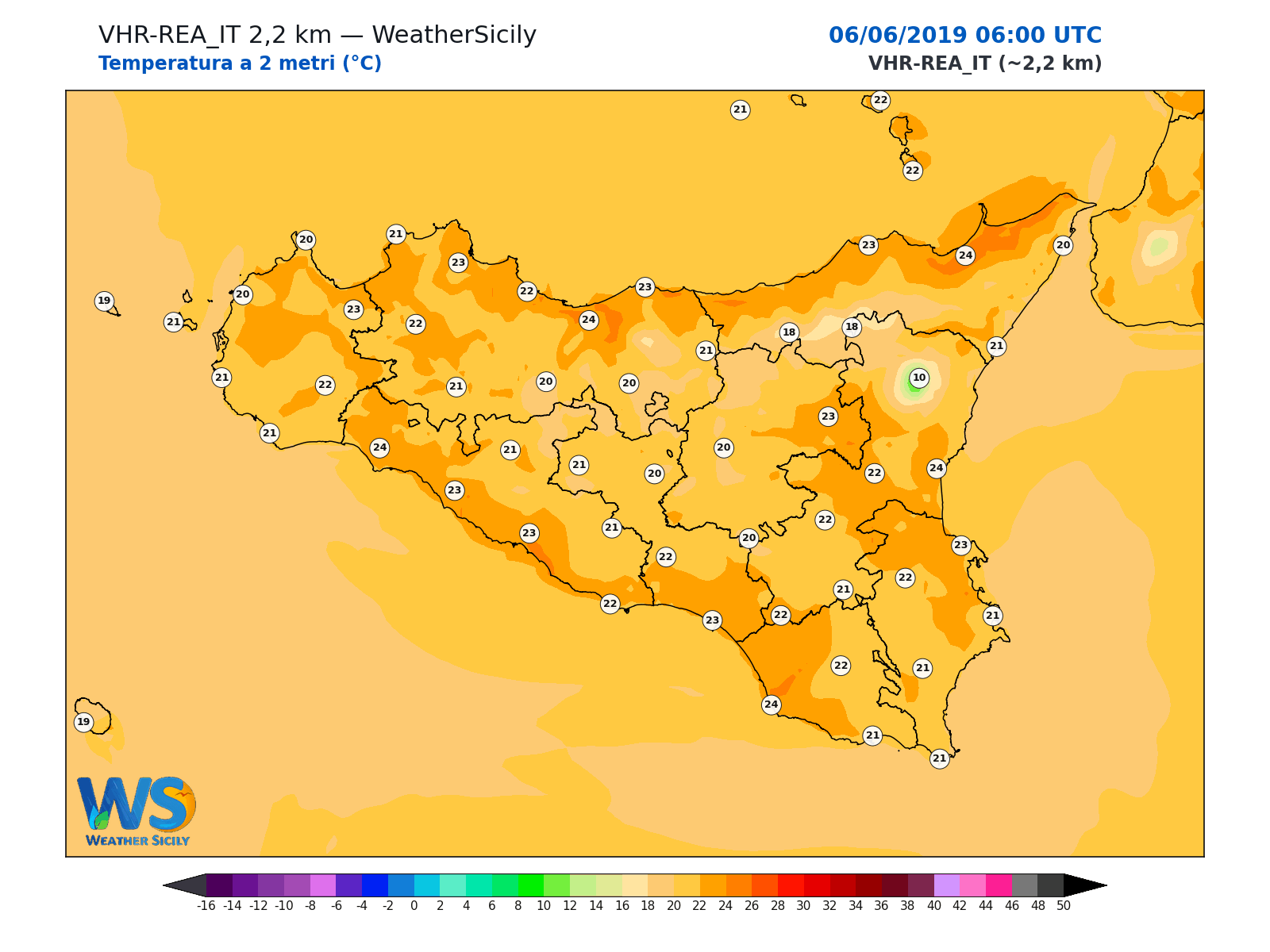 Temperatura a 2 metri · 2019060606