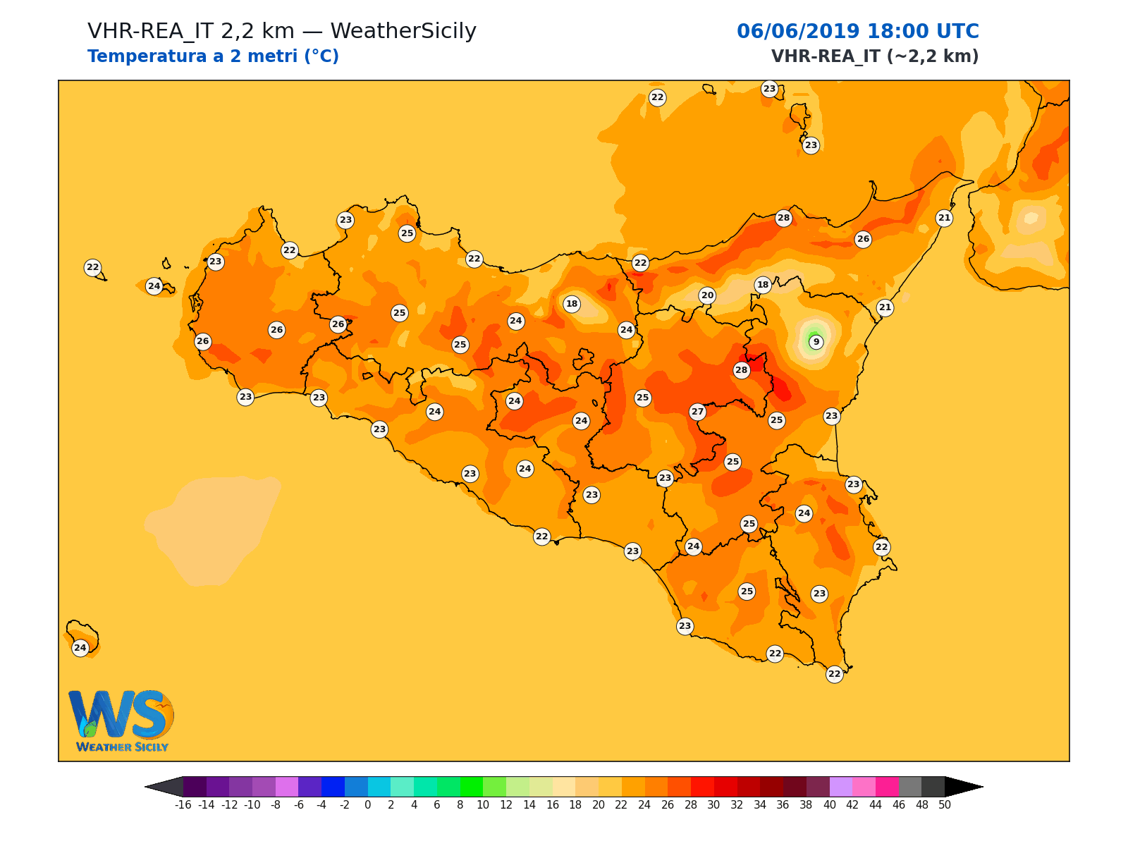 Temperatura a 2 metri · 2019060618