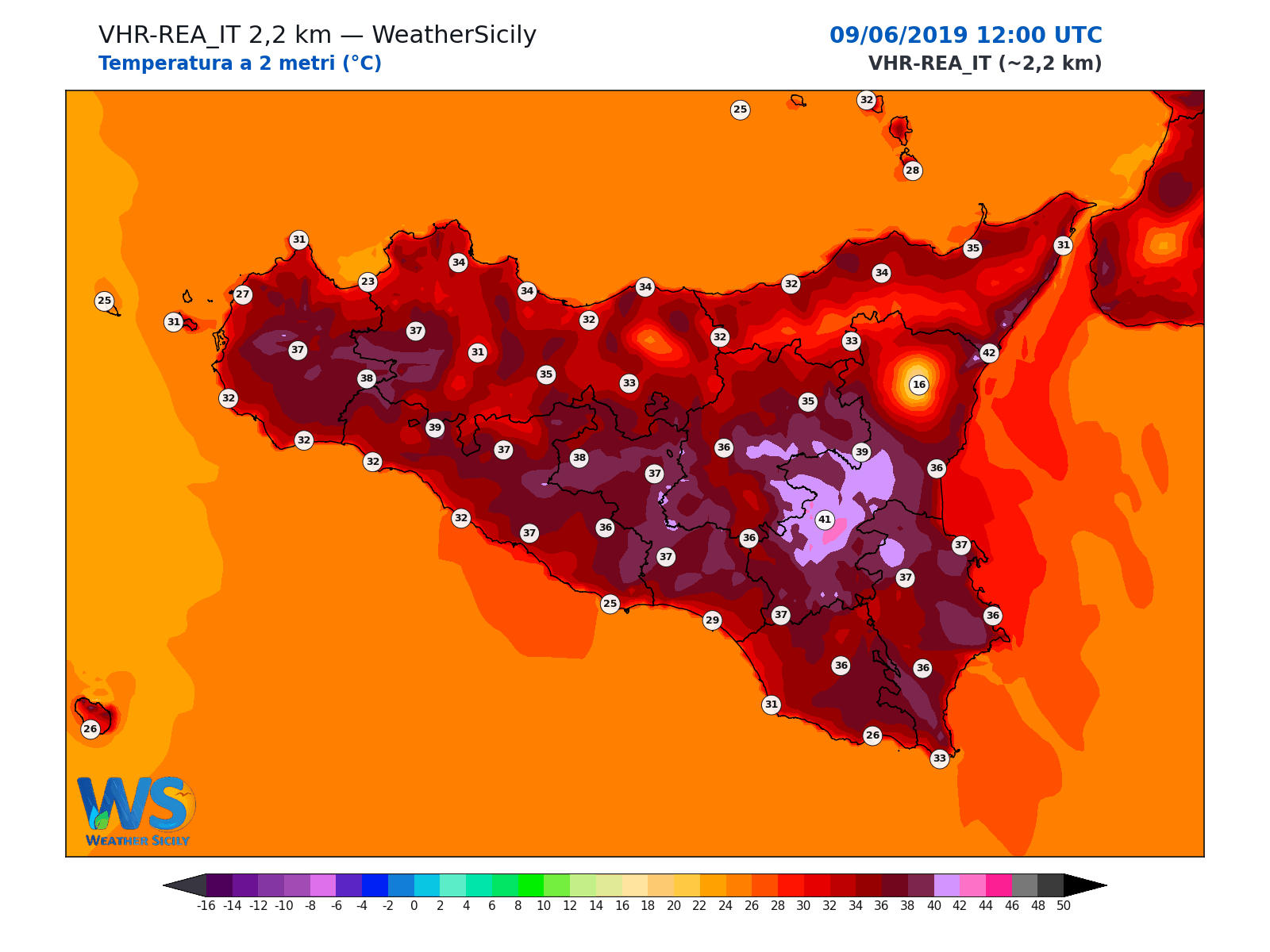 Temperatura a 2 metri · 2019060912