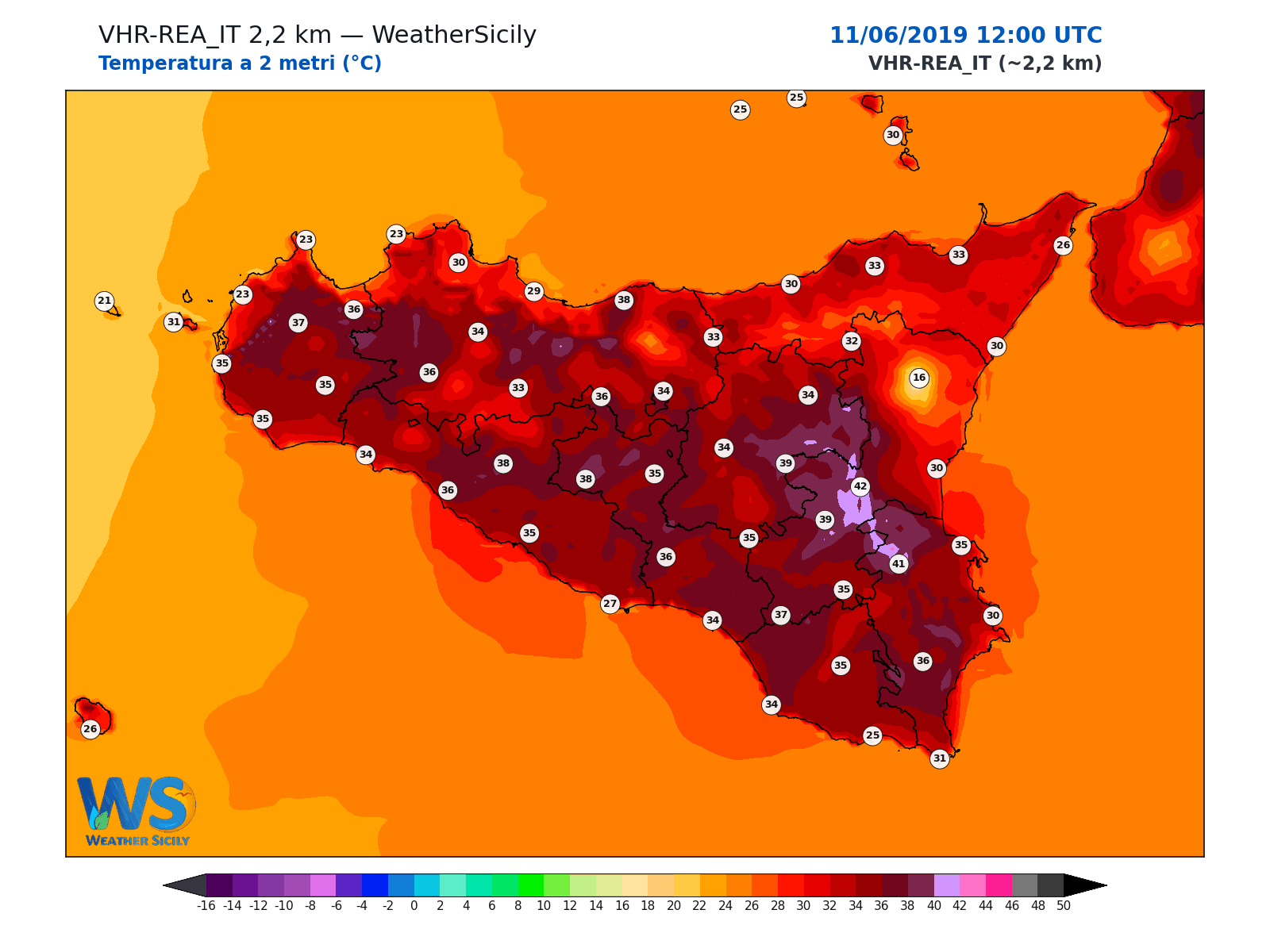 Temperatura a 2 metri · 2019061112