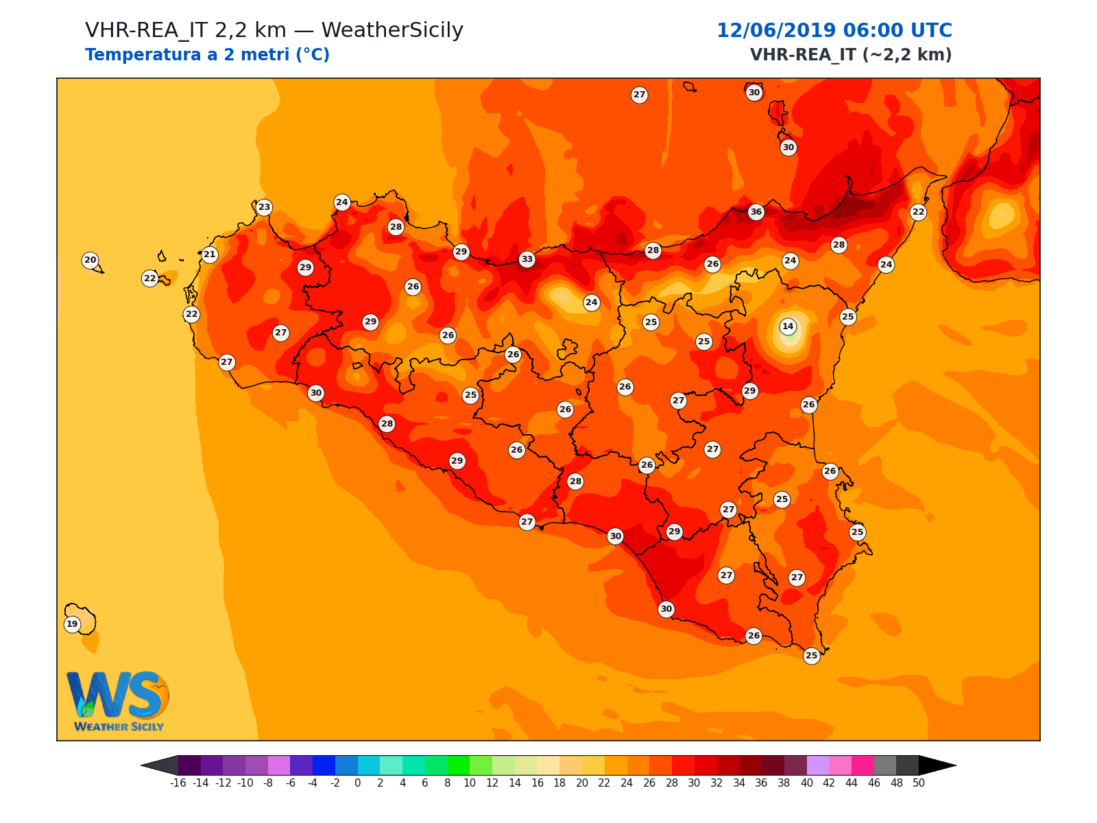 Temperatura a 2 metri · 2019061206