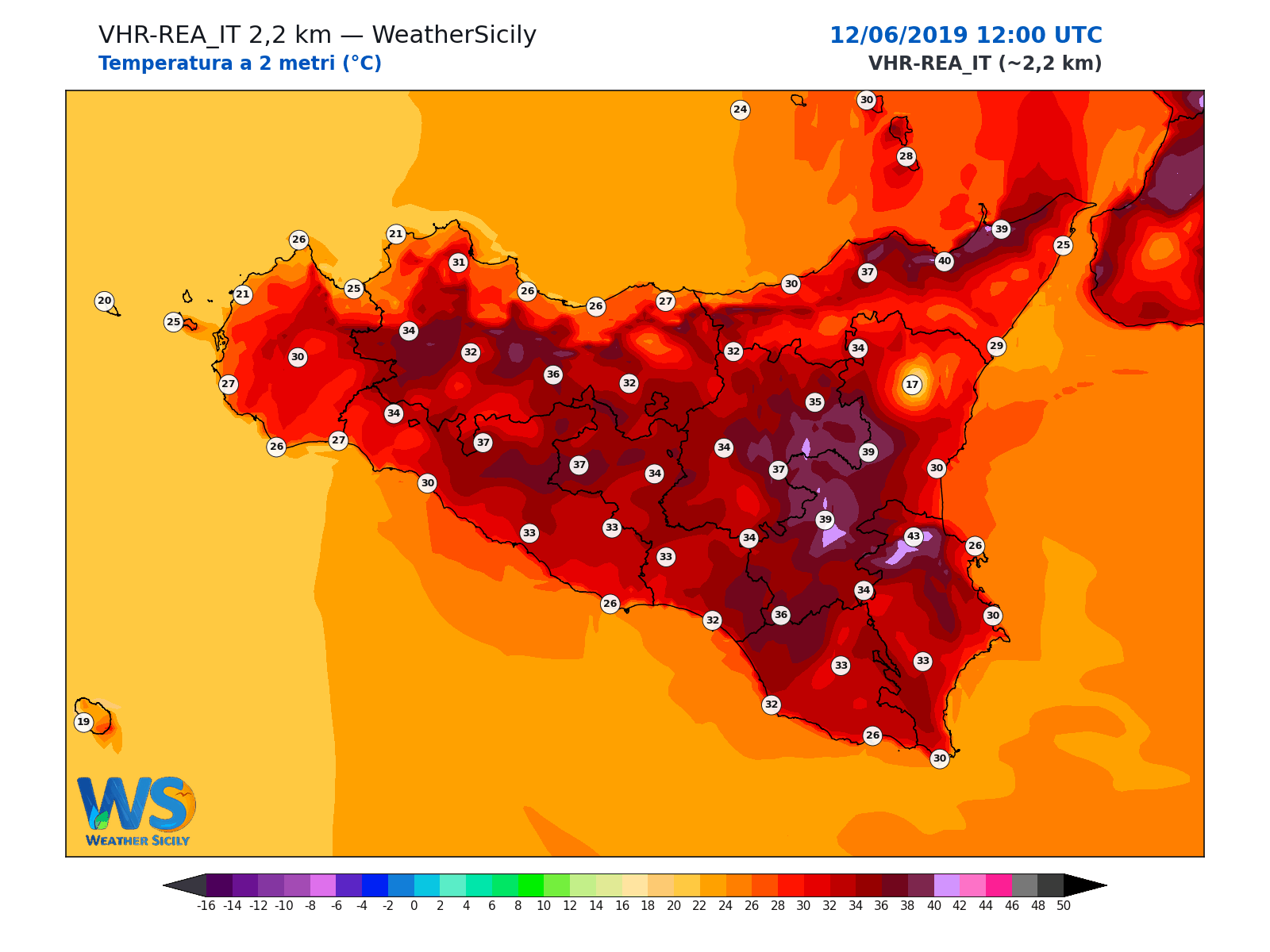 Temperatura a 2 metri · 2019061212