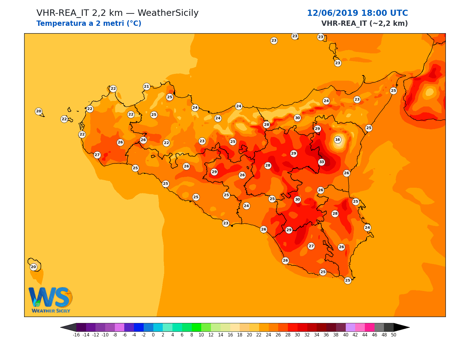 Temperatura a 2 metri · 2019061218