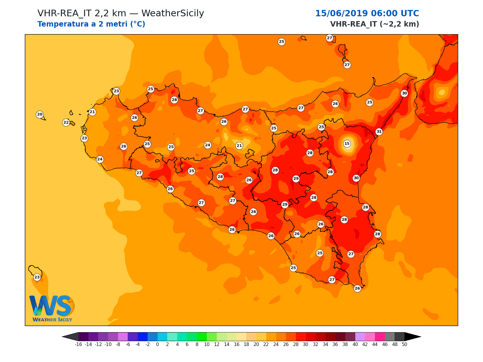 Temperatura a 2 metri · 2019061506