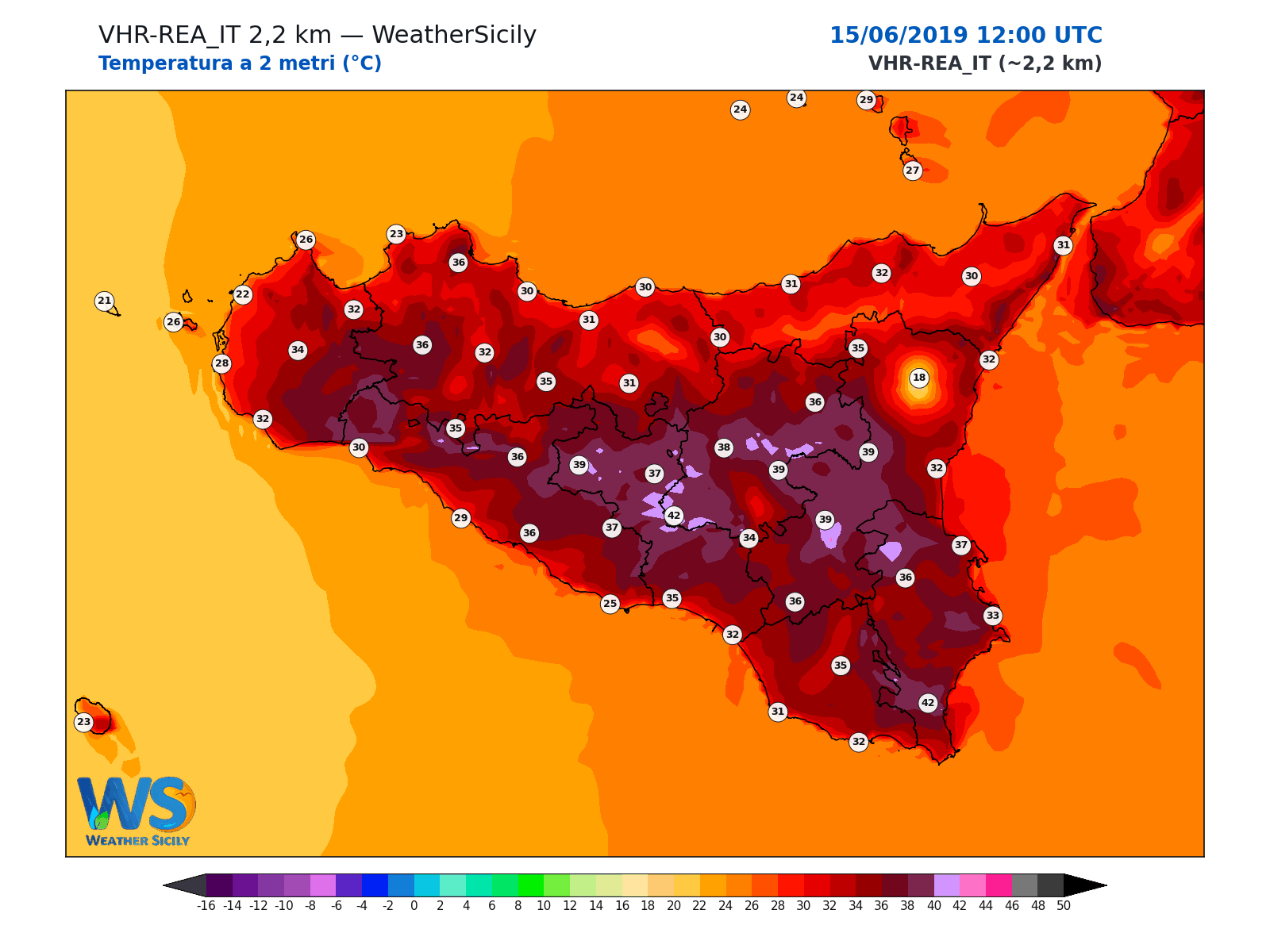 Temperatura a 2 metri · 2019061512