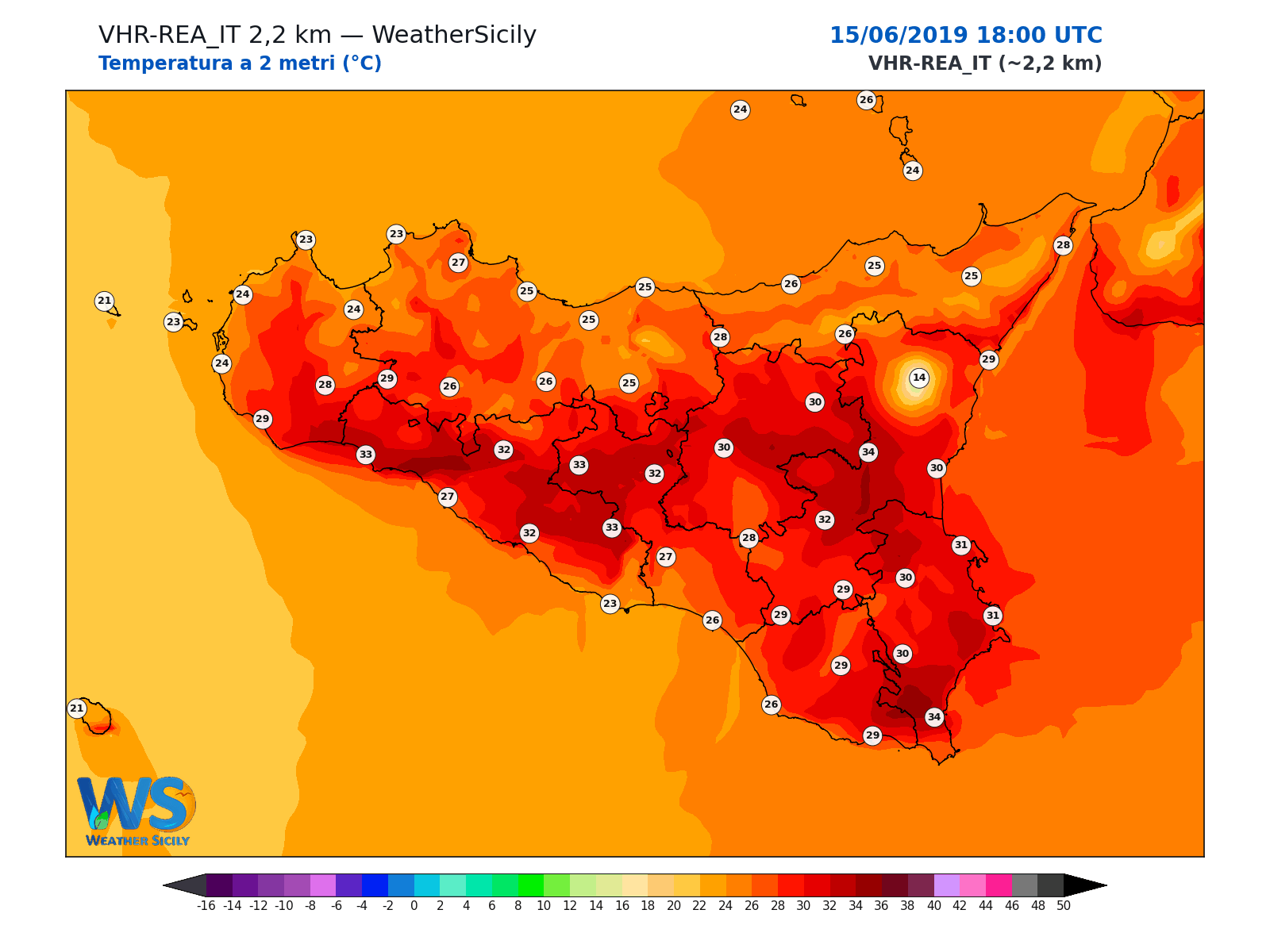 Temperatura a 2 metri · 2019061518