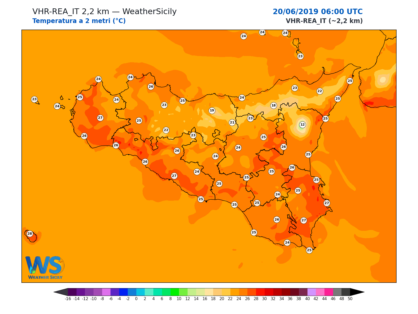 Temperatura a 2 metri · 2019062006