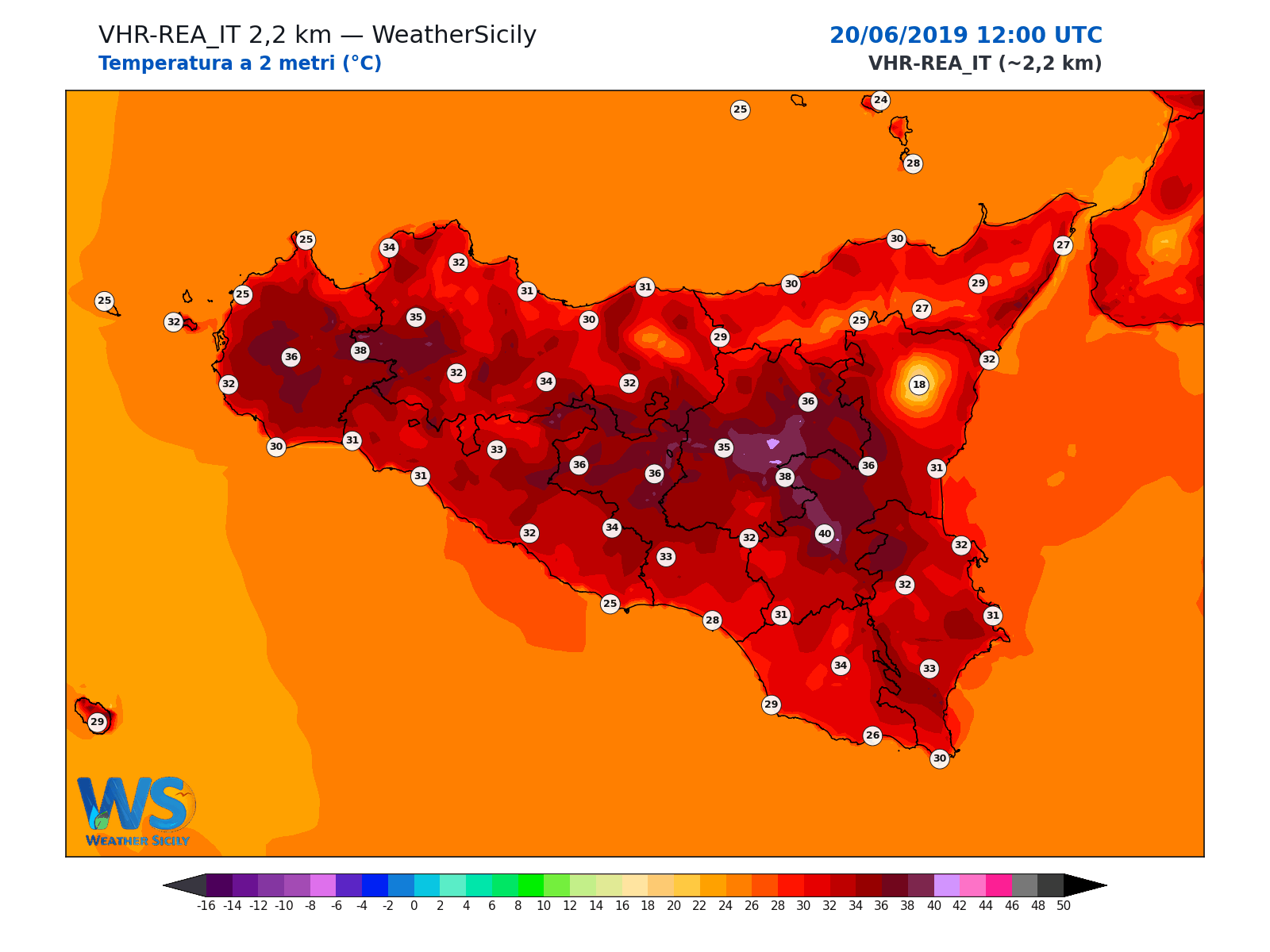 Temperatura a 2 metri · 2019062012