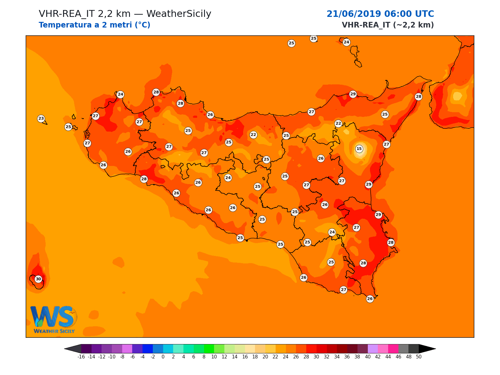 Temperatura a 2 metri · 2019062106