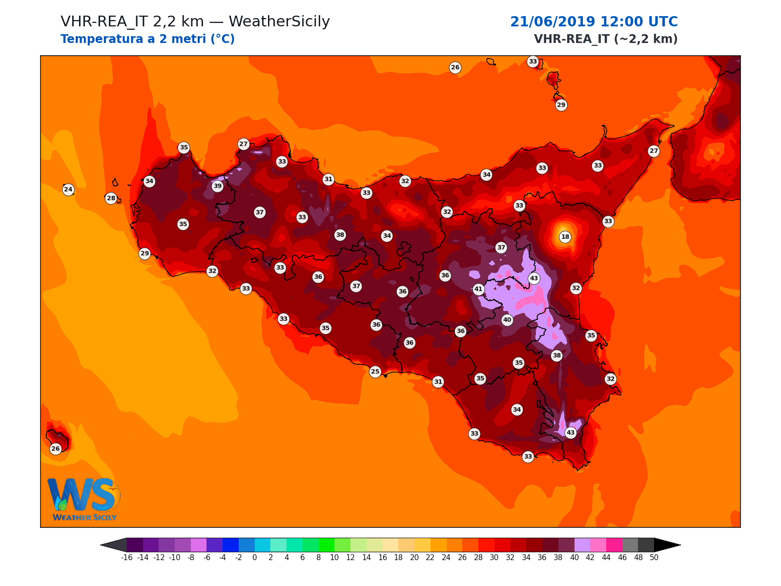 Temperatura a 2 metri · 2019062112