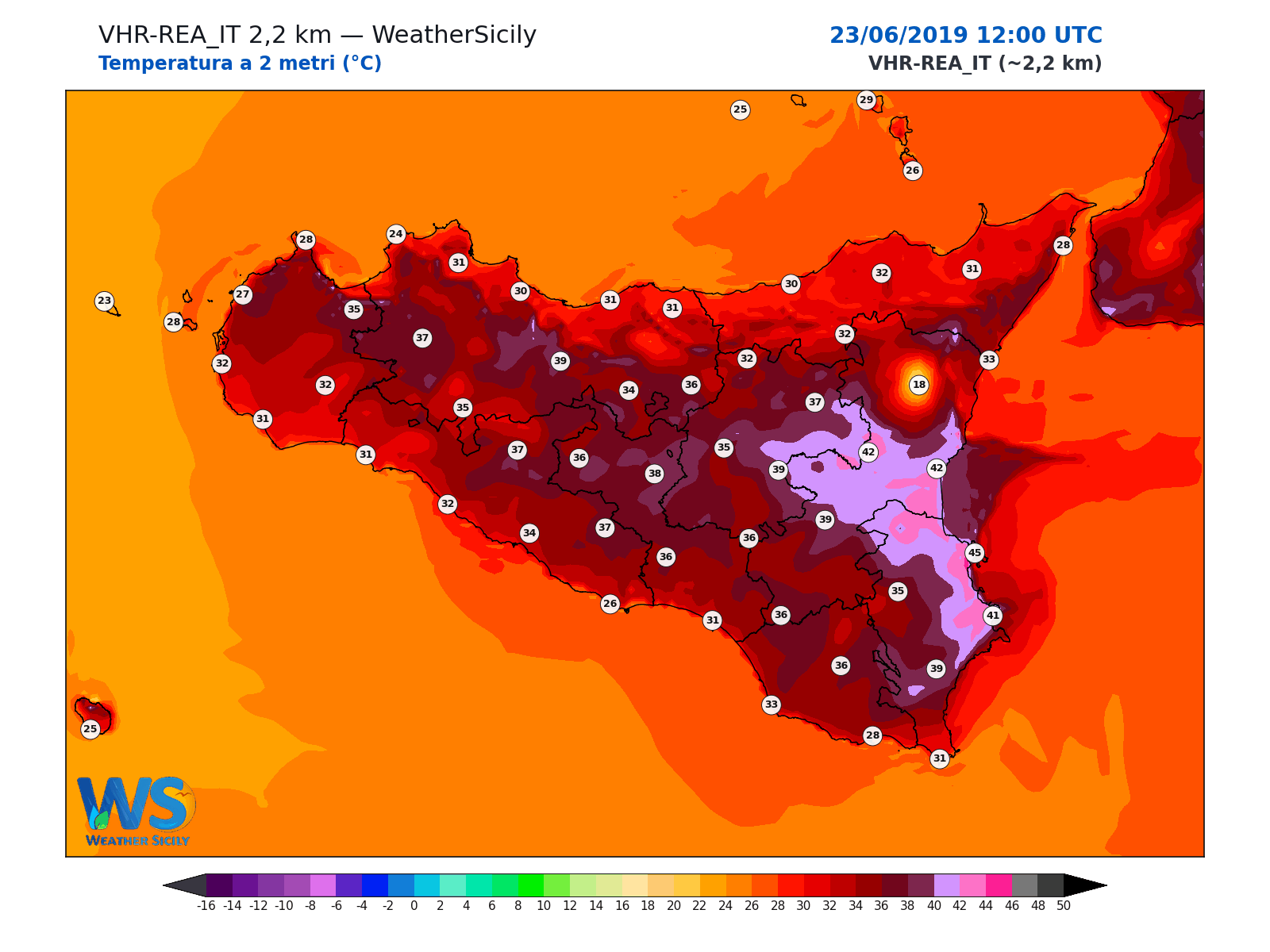 Temperatura a 2 metri · 2019062312